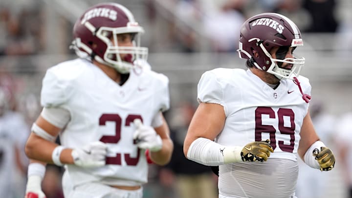 Jenks' Ryley Kester walks to the line of scrimmage during the high school football game between Edmond Santa Fe and Jenks at Edmond Santa Fe High School in Edmond, Okla., Friday, Aug. 29, 2025. Jenks' Ryley Kester walks to the line of scrimmage during the high school football game between Edmond Santa Fe and Jenks at Edmond Santa Fe High School in Edmond, Okla., Friday, Aug. 29, 2025.