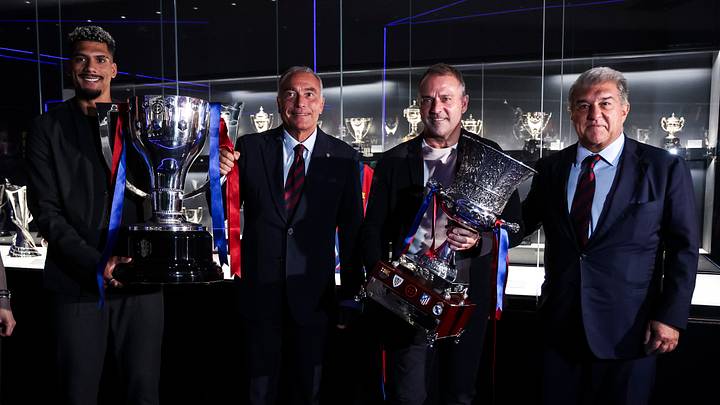 Ceremony To Present The Championship Trophies Won By Fc Barcelona