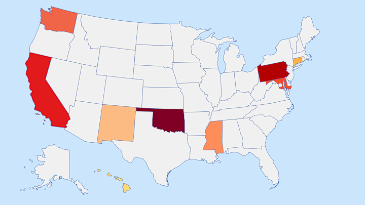 Road trips across these states may be a little rough.