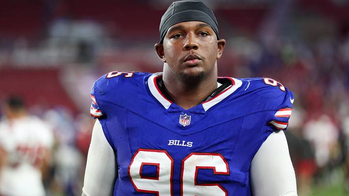 Buffalo Bills defensive tackle Deone Walker looks on after a game against the Tampa Bay Buccaneers at Raymond James Stadium. Buffalo Bills defensive tackle Deone Walker looks on after a game against the Tampa Bay Buccaneers at Raymond James Stadium.