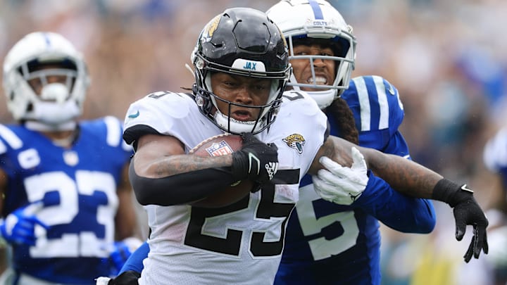 James Robinson rushed for 2,177 yards and 18 touchdowns in 35 games played for the Jacksonville Jaguars James Robinson rushed for 2,177 yards and 18 touchdowns in 35 games played for the Jacksonville Jaguars