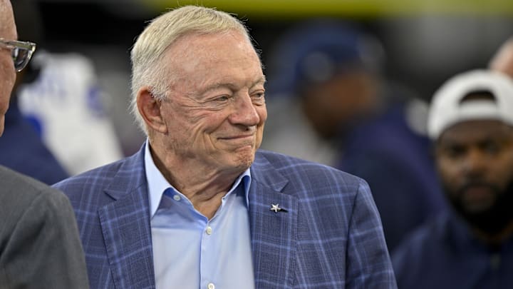 Dallas Cowboys owner Jerry Jones looks on before the game against the Baltimore Ravens. Dallas Cowboys owner Jerry Jones looks on before the game against the Baltimore Ravens.