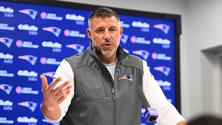 May 9, 2025; Foxborough, MA, USA; New England Patriots head coach Mike Vrabel speaks the to media during a press conference at Gillette Stadium. Mandatory Credit: Eric Canha-Imagn Images May 9, 2025; Foxborough, MA, USA; New England Patriots head coach Mike Vrabel speaks the to media during a press conference at Gillette Stadium. Mandatory Credit: Eric Canha-Imagn Images