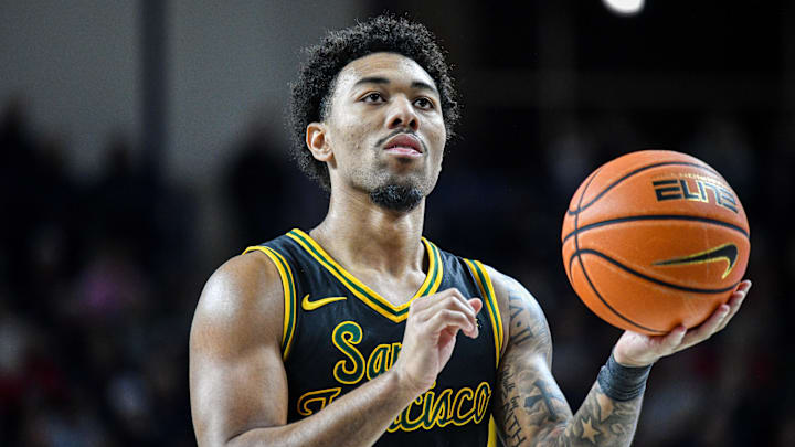 San Francisco Dons guard Malik Thomas (1). San Francisco Dons guard Malik Thomas (1).