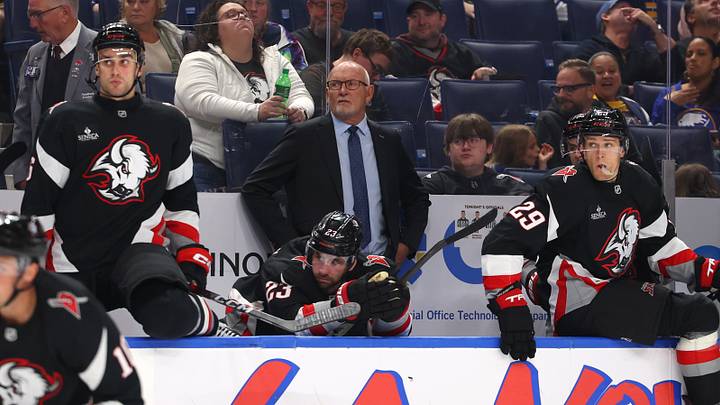 Buffalo Sabres beach coach Lindy Ruff watches his team during the third period against the Utah Mammoth at KeyBank Center. Mandatory Credit: Timothy T. Ludwig-Imagn Images Buffalo Sabres beach coach Lindy Ruff watches his team during the third period against the Utah Mammoth at KeyBank Center. Mandatory Credit: Timothy T. Ludwig-Imagn Images