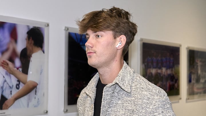 Oct 20, 2024; London, United Kingdom; Jacksonville Jaguars place kicker Cam Little (39) arrives before an NFL International Series game at Wembley Stadium. 