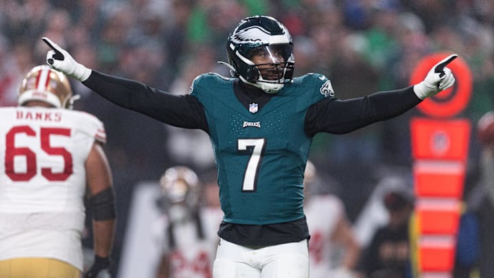 Dec 3, 2023; Philadelphia, Pennsylvania, USA; Philadelphia Eagles linebacker Haason Reddick (7)