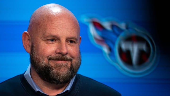 Tennessee Titans Offensive Coordinator Brian Daboll addresses the media during his first press conference at Ascension Saint Thomas Sports Park in Nashville, Tenn., Wednesday, Feb. 18, 2026.