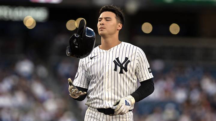Jul 22, 2026; Bronx, New York, USA; New York Yankees shortstop Anthony Volpe (11) reacts after flying out against the Pittsburgh Pirates during the second inning at Yankee Stadium. Mandatory Credit: John Jones-Imagn Images Jul 22, 2026; Bronx, New York, USA; New York Yankees shortstop Anthony Volpe (11) reacts after flying out against the Pittsburgh Pirates during the second inning at Yankee Stadium. Mandatory Credit: John Jones-Imagn Images