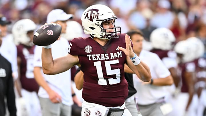 Conner Weigman, Texas A&M Aggies. (Mandatory Credit: Maria Lysaker-Imagn Images)