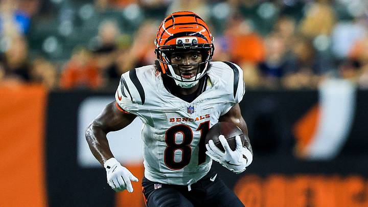 Aug 13, 2026; Cincinnati, Ohio, USA; Cincinnati Bengals wide receiver Dohnte Meyers (81) runs with the ball against the Detroit Lions in the second half at Paycor Stadium. Mandatory Credit: Katie Stratman-Imagn Images Aug 13, 2026; Cincinnati, Ohio, USA; Cincinnati Bengals wide receiver Dohnte Meyers (81) runs with the ball against the Detroit Lions in the second half at Paycor Stadium. Mandatory Credit: Katie Stratman-Imagn Images