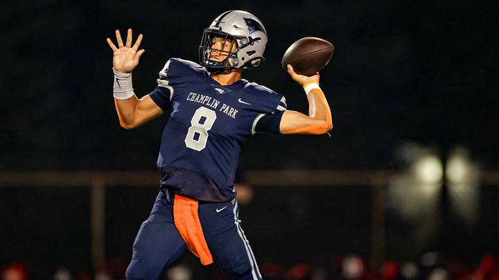 Champlin Park quarterback Miles Felton ran for three touchdown in Week 1 Champlin Park quarterback Miles Felton ran for three touchdown in Week 1
