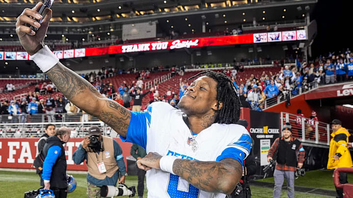 Detroit Lions wide receiver Jameson Williams (9). Detroit Lions wide receiver Jameson Williams (9).