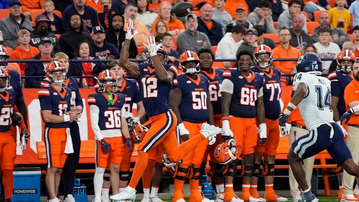 Syracuse football wide receiver Justus Ross-Simmons, who hopes to play for SU in 2026, got some positive news on Thursday. Syracuse football wide receiver Justus Ross-Simmons, who hopes to play for SU in 2026, got some positive news on Thursday.