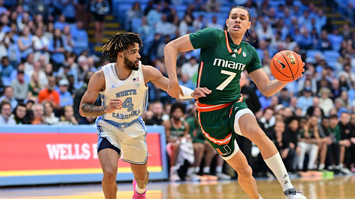 RJ Davis, North Carolina (left); Kyshawn George, Miami