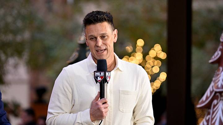 Dec 9, 2024; Dallas, TX, USA; Miami Marlins president of baseball operations Jerry Dipoto speaks with the MLB Network at the Hilton Anatole during the 2024 MLB Winter Meetings. Mandatory Credit: Jerome Miron-Imagn Images Dec 9, 2024; Dallas, TX, USA; Miami Marlins president of baseball operations Jerry Dipoto speaks with the MLB Network at the Hilton Anatole during the 2024 MLB Winter Meetings. Mandatory Credit: Jerome Miron-Imagn Images