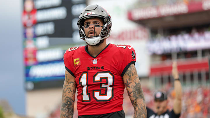Mike Evans spoke to the media for the first time since joining the 49ers. 