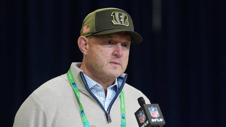 Feb 24, 2026; Indianapolis, IN, USA; Cincinnati Bengals general manager Duke Tobin speaks at the NFL Scouting Combine at the Indiana Convention Center. Mandatory Credit: Kirby Lee-Imagn Images Feb 24, 2026; Indianapolis, IN, USA; Cincinnati Bengals general manager Duke Tobin speaks at the NFL Scouting Combine at the Indiana Convention Center. Mandatory Credit: Kirby Lee-Imagn Images