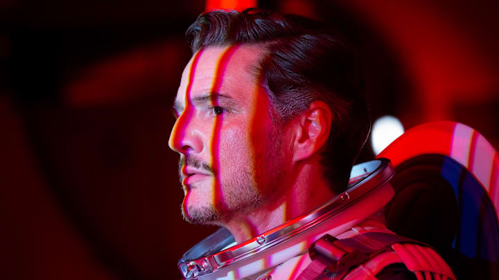 Pedro Pascal as Reed Richards/Mister Fantastic in 20th Century Studios/Marvel Studios' THE FANTASTIC FOUR: FIRST STEPS. Photo by Jay Maidment. © 2025 20th Century Studios / © and ™ 2025 MARVEL.