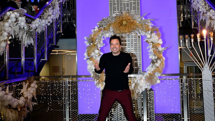 Jimmy Fallon Lights the Empire State Building to Kick Off the 2023 Holiday Music-To-Light Show
