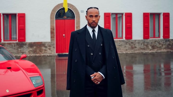 Lewis Hamilton arrives at Maranello.