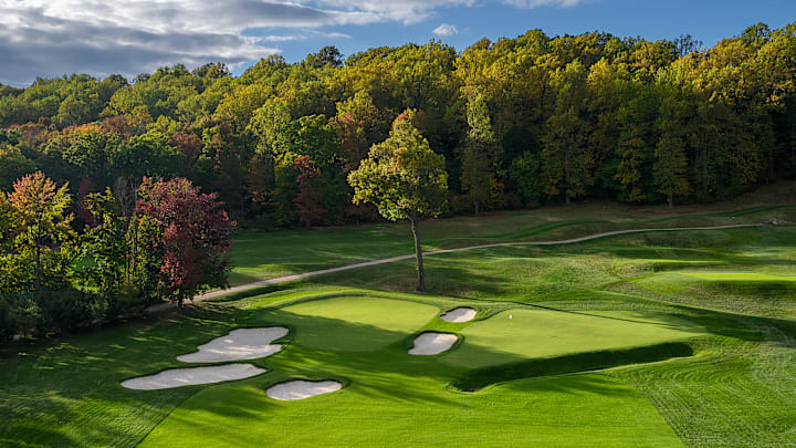 The 14th hole at Baltusrol's Upper Course after restoration.