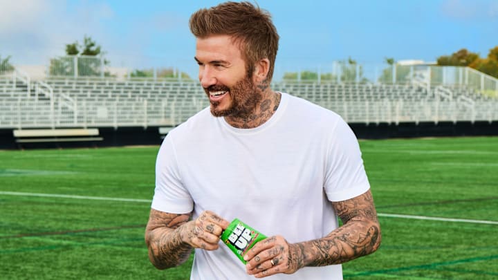 David Beckham introduces his new fruit snack brand, BEEUP