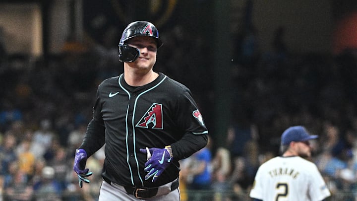 Sep 21, 2024; Milwaukee, Wisconsin, USA; Arizona Diamondbacks designated hitter Joc Pederson (3) rounds the bases after hitting a home run against the Milwaukee Brewers in the first inning at American Family Field. Mandatory Credit: Michael McLoone-Imagn Images Sep 21, 2024; Milwaukee, Wisconsin, USA; Arizona Diamondbacks designated hitter Joc Pederson (3) rounds the bases after hitting a home run against the Milwaukee Brewers in the first inning at American Family Field. Mandatory Credit: Michael McLoone-Imagn Images