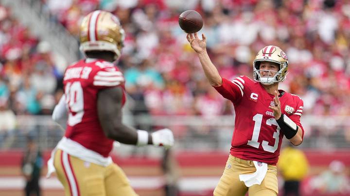 Sep 20, 2026; Santa Clara, California, USA; San Francisco 49ers quarterback Brock Purdy (13) passes against the Miami Dolphins in the second half at Levi's Stadium. Mandatory Credit: Cary Edmondson-Imagn Images Sep 20, 2026; Santa Clara, California, USA; San Francisco 49ers quarterback Brock Purdy (13) passes against the Miami Dolphins in the second half at Levi's Stadium. Mandatory Credit: Cary Edmondson-Imagn Images