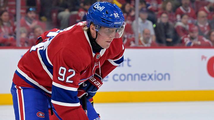 Oct 14, 2025; Montreal, Quebec, CAN; Montreal Canadiens forward Patrik Laine (92) prepares for a face off against the Seattle Kraken during the first period at the Bell Centre. Mandatory Credit: Eric Bolte-Imagn Images Oct 14, 2025; Montreal, Quebec, CAN; Montreal Canadiens forward Patrik Laine (92) prepares for a face off against the Seattle Kraken during the first period at the Bell Centre. Mandatory Credit: Eric Bolte-Imagn Images