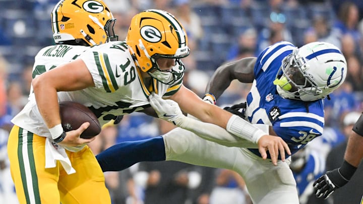 Green Bay Packers quarterback Taylor Elgersma was under pressure but performed well against the Colts.