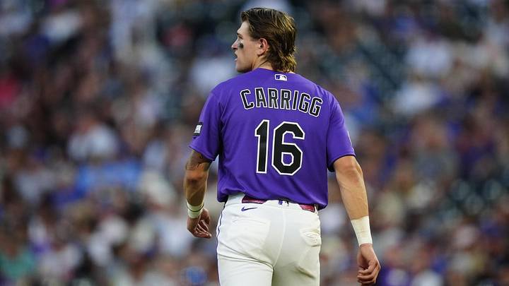 Colorado Rockies center fielder Cole Carrigg (16) at Coors Field. Colorado Rockies center fielder Cole Carrigg (16) at Coors Field.