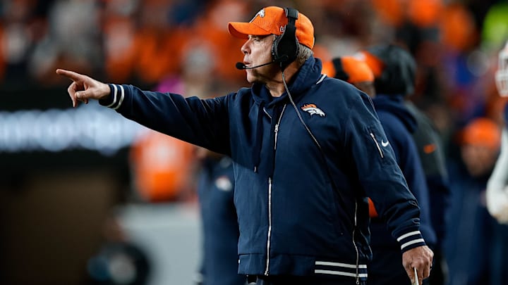 Dec 2, 2024; Denver, Colorado, USA; Denver Broncos head coach Sean Payton in the fourth quarter against the Cleveland Browns at Empower Field at Mile High. 