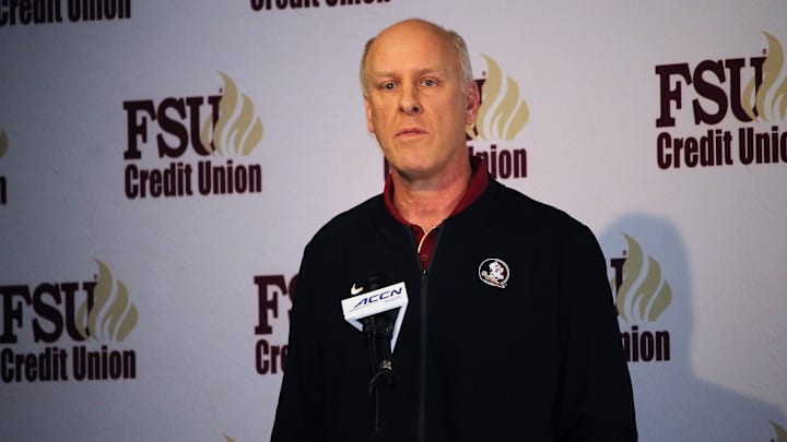 FSU tight ends coach Chris Thomsen at the FSU National Signing Day Party on Feb. 5, 2020.

Img 4521
