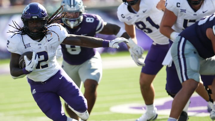 TCU running back Kevorian Barnes found success behind the offensive line against Kansas State. TCU running back Kevorian Barnes found success behind the offensive line against Kansas State.