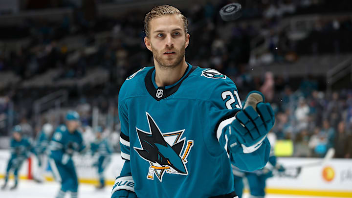 San Jose Sharks forward Alexander Wennberg, a possible Buffalo Sabres trade target