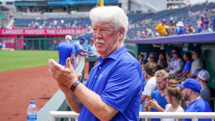 Jul 25, 2021; Kansas City, Missouri, USA; Kansas City Royals owners group principal owner John Sherman applauds during warm ups before the game against the Detroit Tigers at Kauffman Stadium. Mandatory Credit: Denny Medley-Imagn Images Jul 25, 2021; Kansas City, Missouri, USA; Kansas City Royals owners group principal owner John Sherman applauds during warm ups before the game against the Detroit Tigers at Kauffman Stadium. Mandatory Credit: Denny Medley-Imagn Images