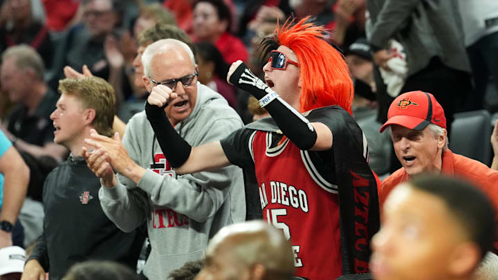 Nov 25, 2025; Las Vegas, Nevada, USA; San Diego State Aztecs fans.