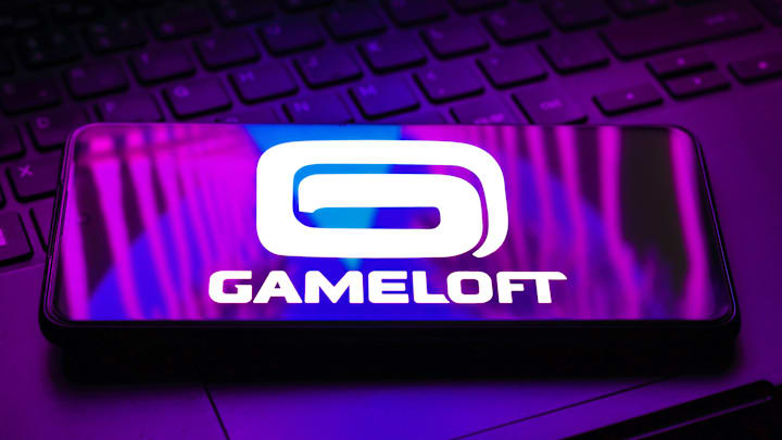 In this photo illustration, the Gameloft logo is displayed...