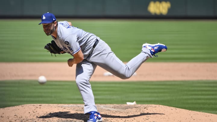 Jun 8, 2025; St. Louis, Missouri, USA; Los Angeles Dodgers starting pitcher Clayton Kershaw (22) pitches against the St. Louis Cardinals during the fifth inning at Busch Stadium. Mandatory Credit: Jeff Curry-Imagn Images Jun 8, 2025; St. Louis, Missouri, USA; Los Angeles Dodgers starting pitcher Clayton Kershaw (22) pitches against the St. Louis Cardinals during the fifth inning at Busch Stadium. Mandatory Credit: Jeff Curry-Imagn Images