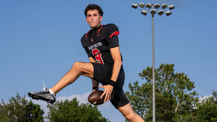 North Central quarterback Chase Grove poses for a portrait Tuesday, July 28, 2026, at Brebeuf Jesuit Preparatory School in Indianapolis.