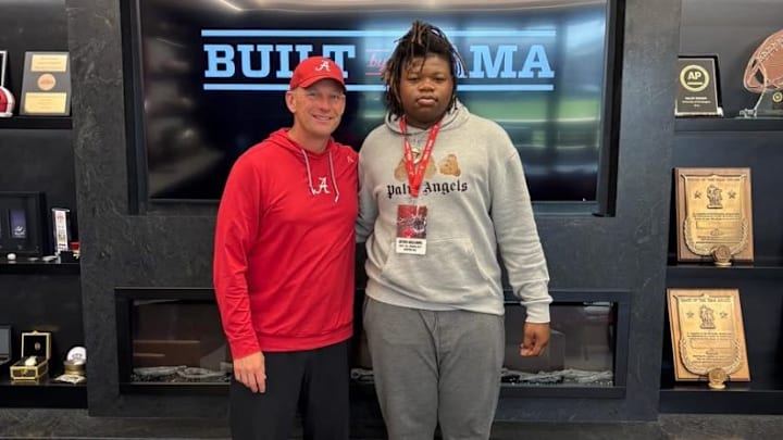 2027 Alabama commit Jatori Williams during his official visit to Tuscaloosa.