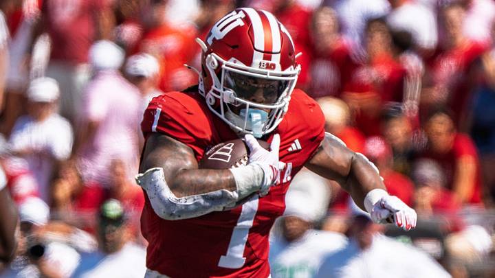 Indiana's Turbo Richard runs during the Indiana versus North Texas football game at Memorial Stadium on Saturday, Sept. 5, 2026.