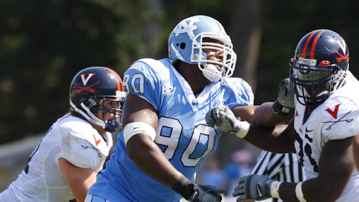 Sept 15, 2007, Charlotte, NC, USA; North Carolina defensive tackle Kentwan Balmer (90).