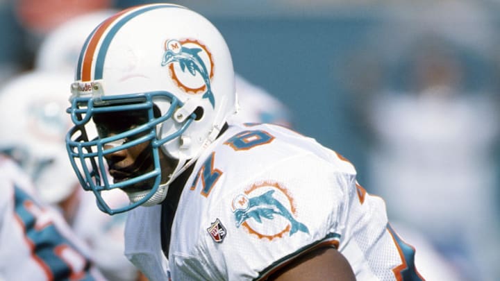 Miami Dolphins tackle Richmond Webb (78) in action against the Miami Dolphins at Dolphin Stadium in 1995.