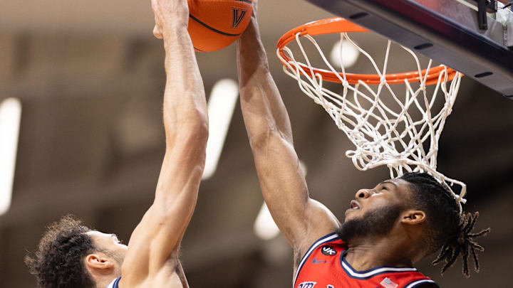 Jan 6, 2024; Villanova, Pennsylvania, USA; St. John's Red Storm forward Zuby Ejiofor (24) blocks the