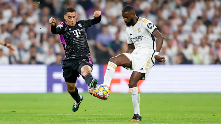 Jamal Musiala, Bayern Múnich; Antonio Rüdiger, Real Madrid Jamal Musiala, Bayern Múnich; Antonio Rüdiger, Real Madrid