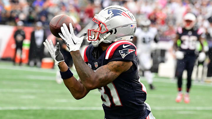 Sep 10, 2023; Foxborough, Massachusetts, USA; New England Patriots wide receiver Demario Douglas
