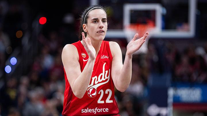 May 22, 2026; Indianapolis, Indiana, USA; Indiana Fever guard Caitlin Clark (22) celebrates a made shot in the first half against the Golden State Valkyries at Gainbridge Fieldhouse. Mandatory Credit: Trevor Ruszkowski-Imagn Images May 22, 2026; Indianapolis, Indiana, USA; Indiana Fever guard Caitlin Clark (22) celebrates a made shot in the first half against the Golden State Valkyries at Gainbridge Fieldhouse. Mandatory Credit: Trevor Ruszkowski-Imagn Images