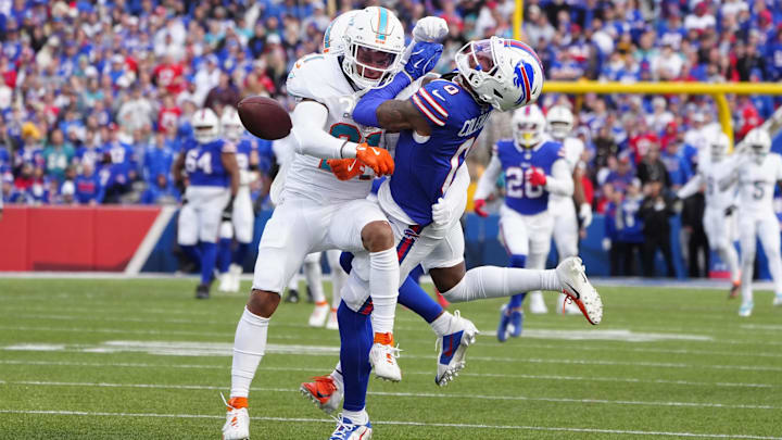 Nov 3, 2024; Orchard Park, New York, USA; Buffalo Bills wide receiver Keon Coleman (0).